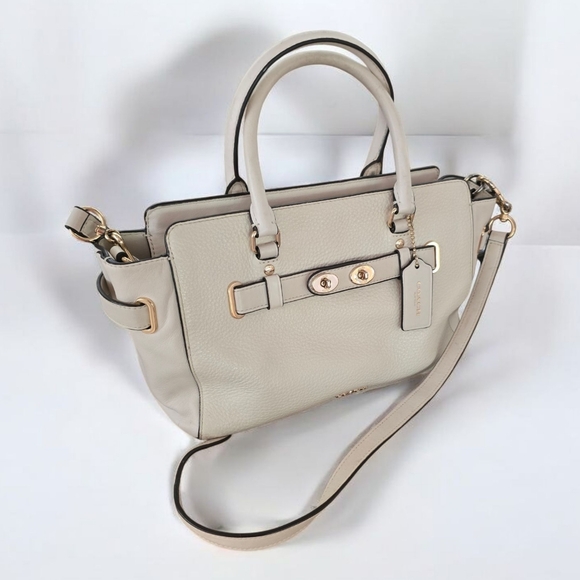 Coach Handbags - Coach Blake Carry All Purse in Cream Ivory Leather Crossbody or Shoulder